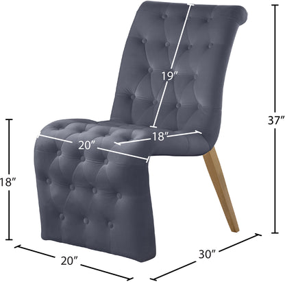 Spherical Grey Velvet Dining Chair C