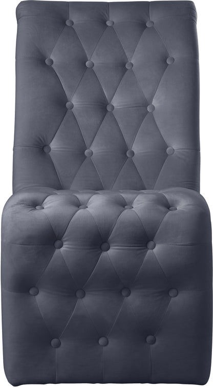 Spherical Grey Velvet Dining Chair C