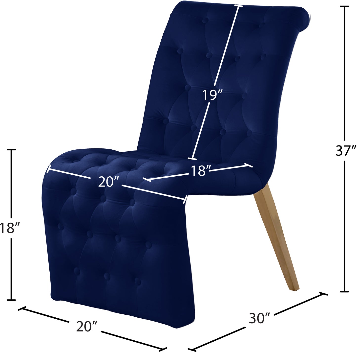 spherical navy velvet dining chair c