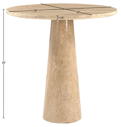 Celeste 30" Travertine Genuine Travertine Bistro Dining Table, 1 Piece