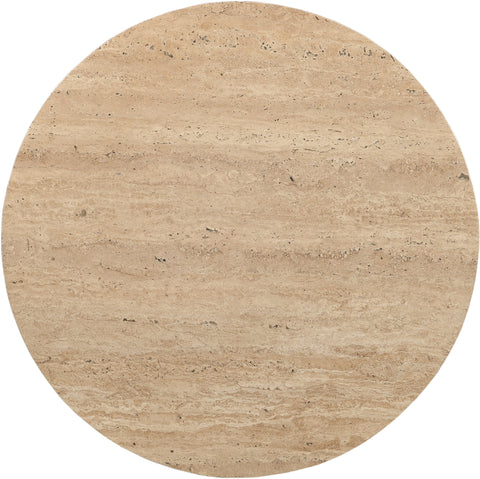 Celeste 30" Travertine Genuine Travertine Bistro Dining Table, 1 Piece