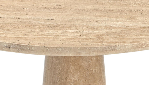 Celeste 30" Travertine Genuine Travertine Bistro Dining Table, 1 Piece