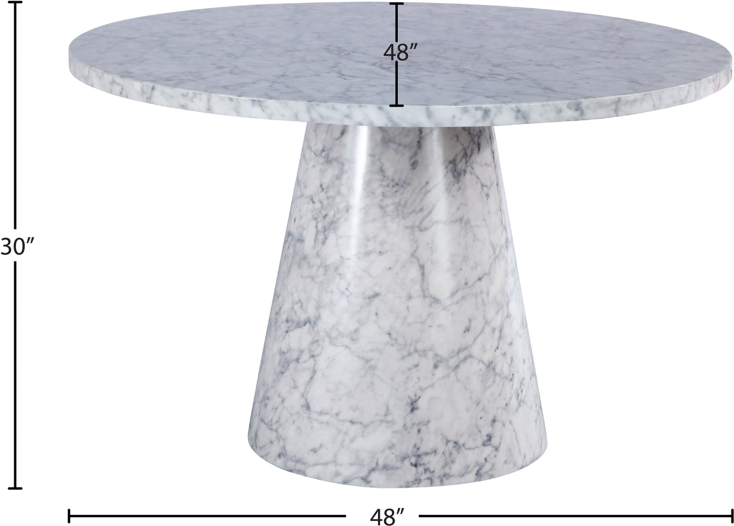 nicola white faux marble dining table t