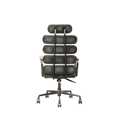 Keenan Office Chair, Vintage Black Top Grain Leather