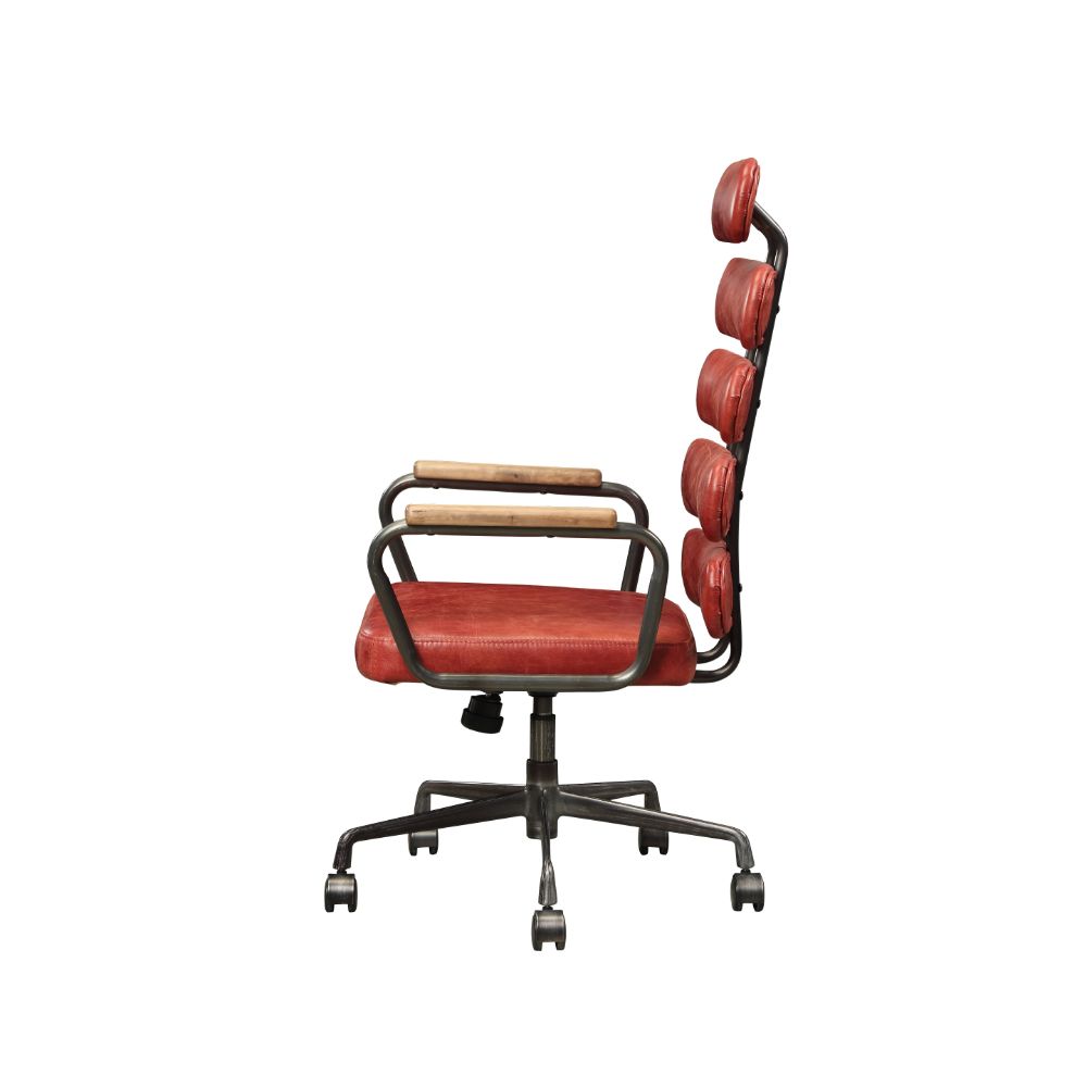 keenan office chair, antique red top grain leather