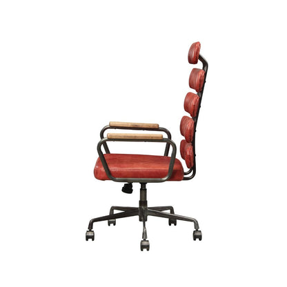 Keenan Office Chair, Antique Red Top Grain Leather