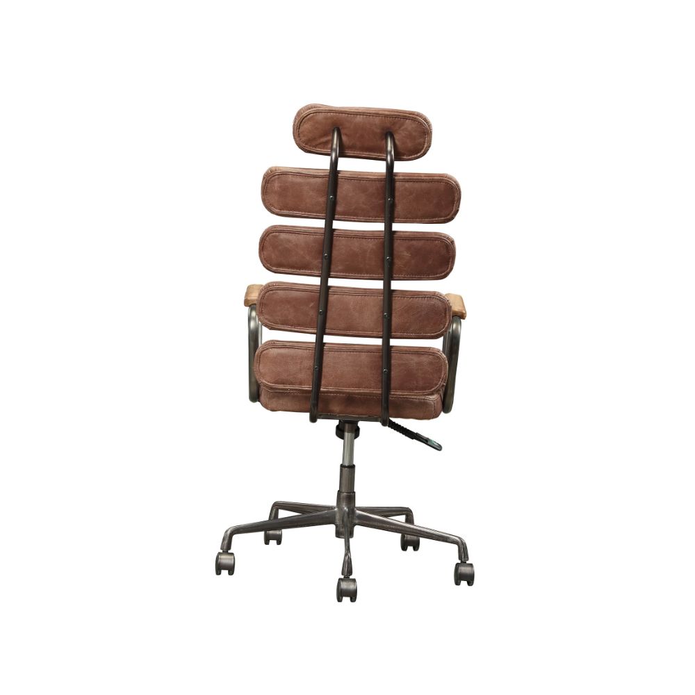 keenan office chair, vintage whiskey top grain leather
