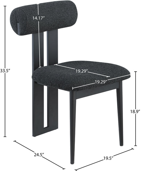 Damon Black Boucle Fabric Dining Chair C