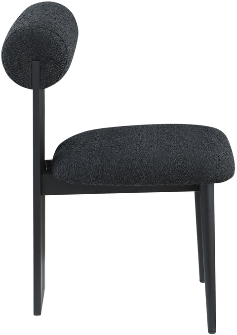 Damon Black Boucle Fabric Dining Chair C