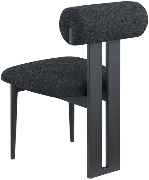 Damon Black Boucle Fabric Dining Chair C