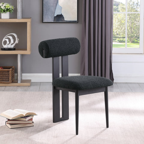 Damon Black Boucle Fabric Dining Chair C