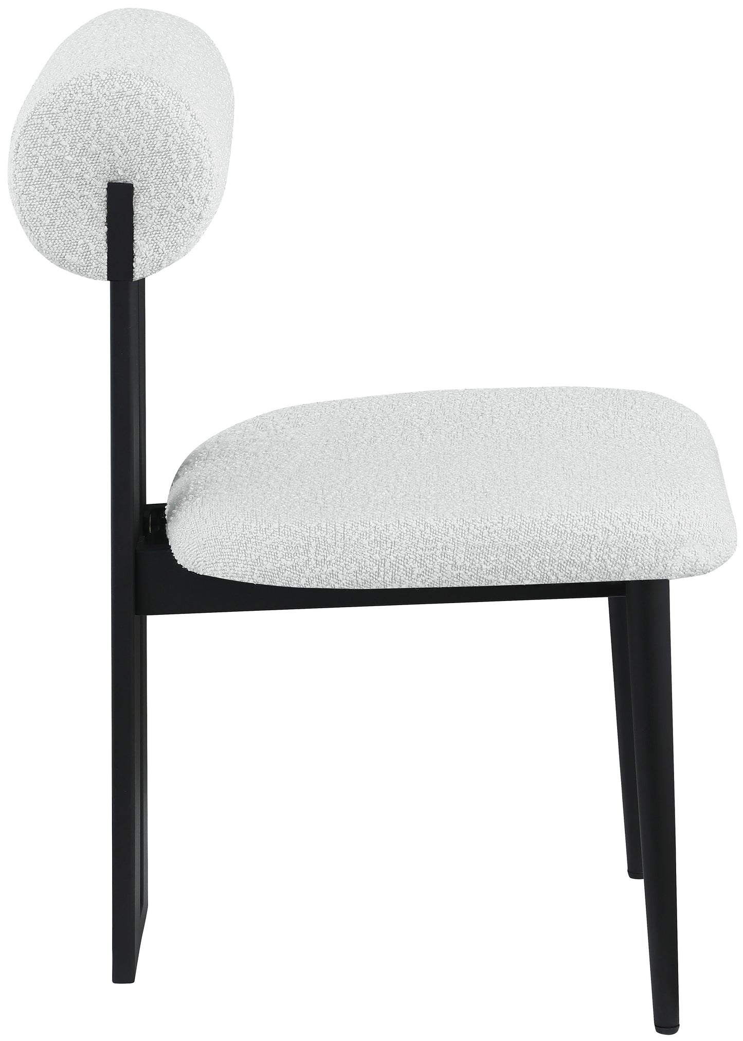 damon cream boucle fabric dining chair c