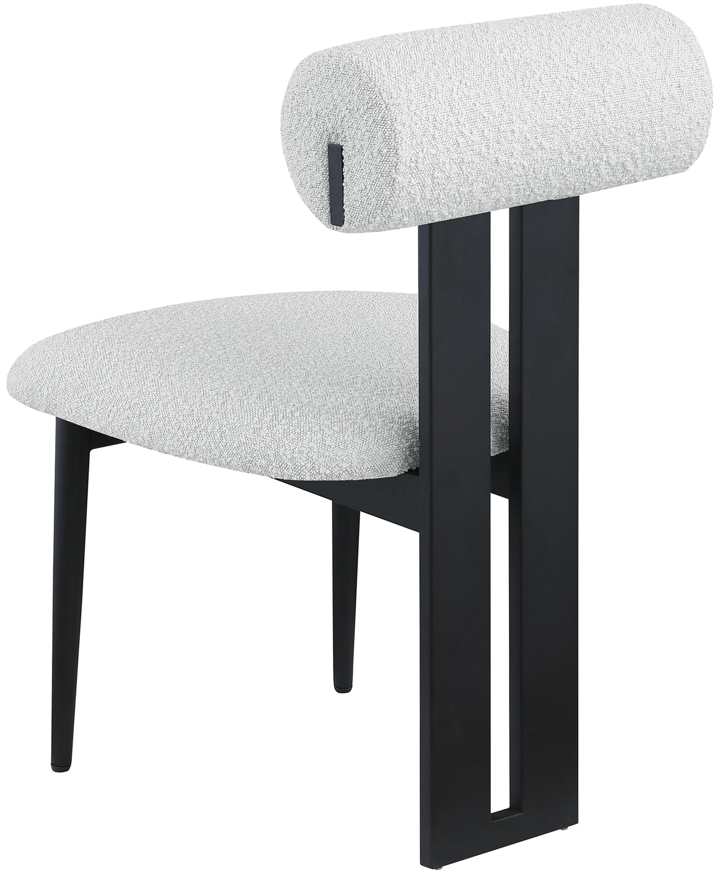 damon cream boucle fabric dining chair c