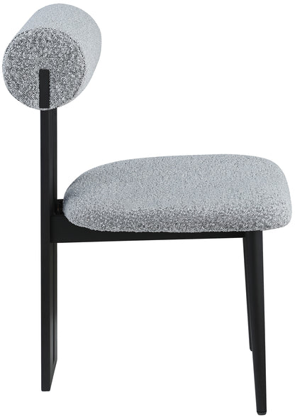 Damon Grey Boucle Fabric Dining Chair C