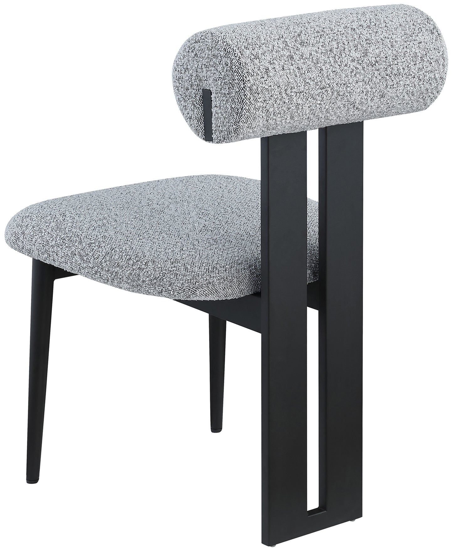 damon grey boucle fabric dining chair c