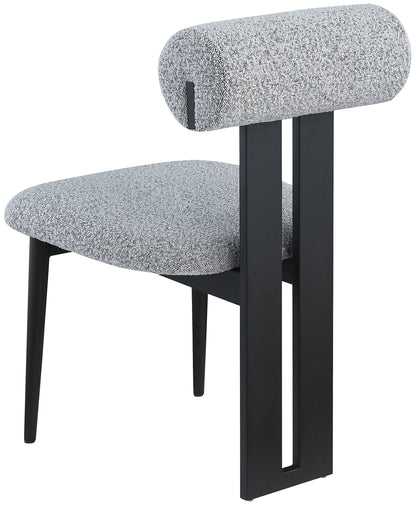 Damon Grey Boucle Fabric Dining Chair C