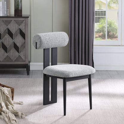 Damon Grey Boucle Fabric Dining Chair C