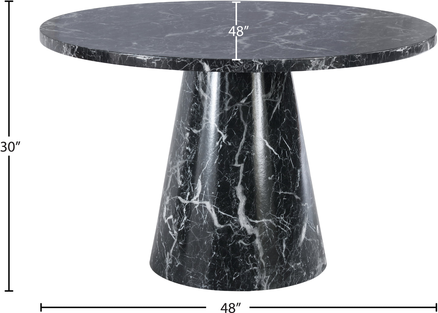 nicola black faux marble dining table t