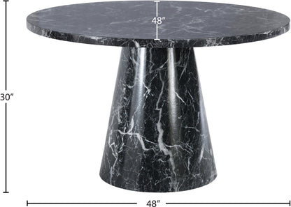 Nicola Black Faux Marble Dining Table T