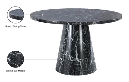 Nicola Black Faux Marble Dining Table T
