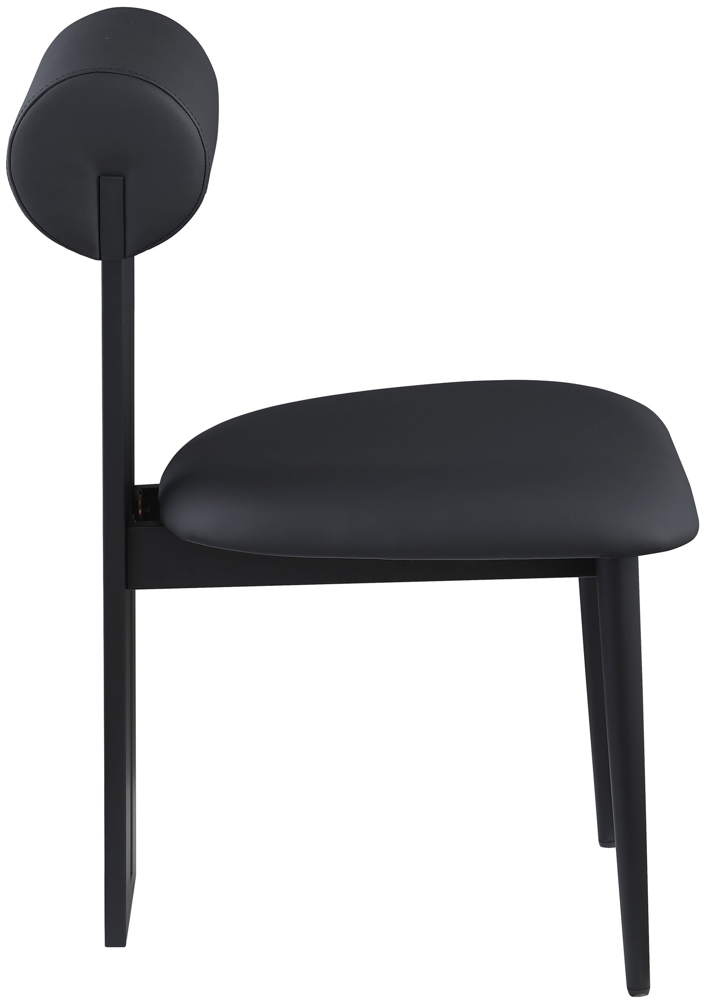 damon black faux leather dining chair c