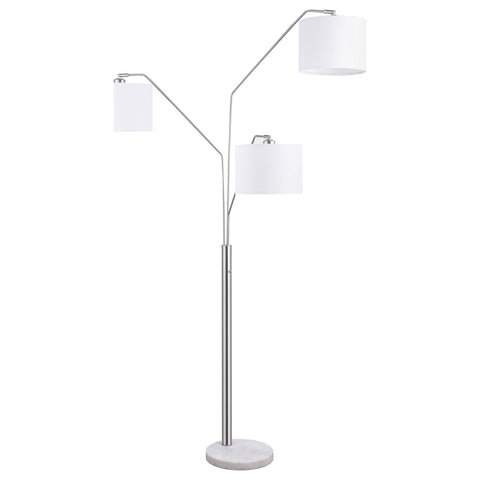 Juelia 84-inch Drum Shade Tree Floor Lamp Satin NickelSatin Nickel