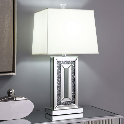 Brooklyn 30-inch Tapered Shade Mirrored Table Lamp SilverMirror