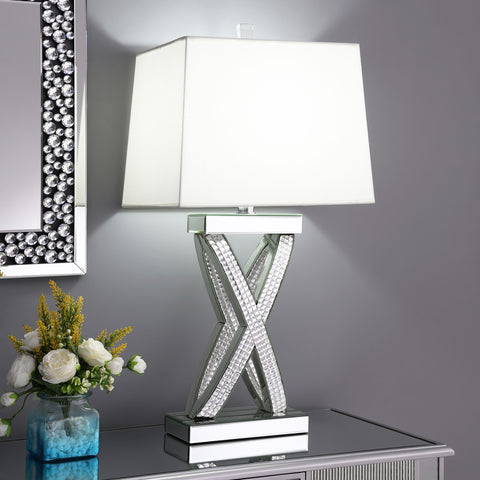 Redbridge 31-inch Tapered Mirrored Acrylic Table Lamp SilverMirror