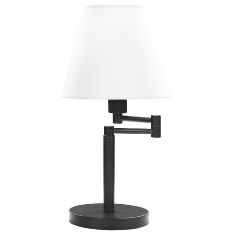 Aviano 20-inch Empire Shade Swing Arm Table Lamp BlackMatte Black