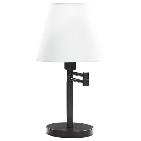 Aviano 20-inch Empire Shade Swing Arm Table Lamp BlackMatte Black