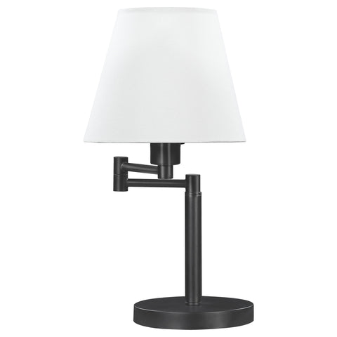 Aviano 20-inch Empire Shade Swing Arm Table Lamp BlackMatte Black