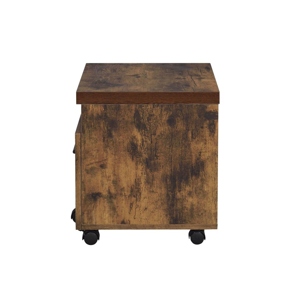 hallie file cabinet, weathered oak & black finish