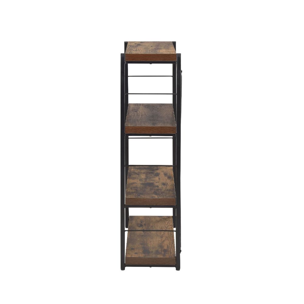 hallie bookshelf, weathered oak & black finish