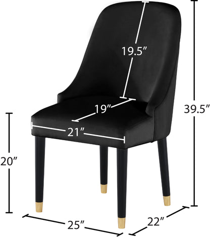 Nicola Black Velvet Dining Chair C