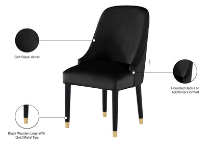 Nicola Black Velvet Dining Chair C