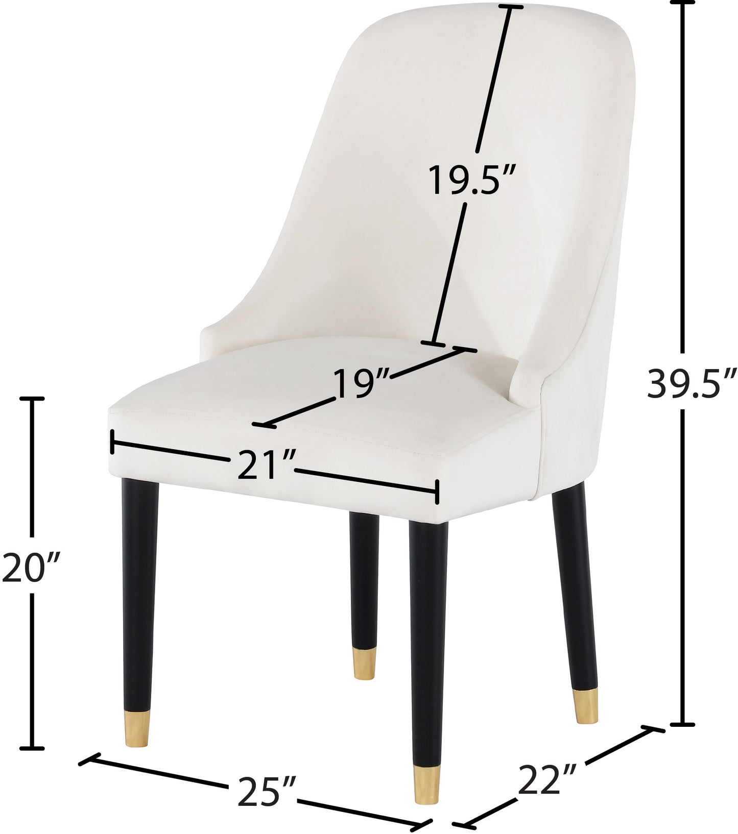 nicola cream velvet dining chair c