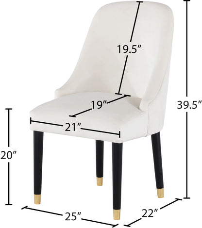 Nicola Cream Velvet Dining Chair C