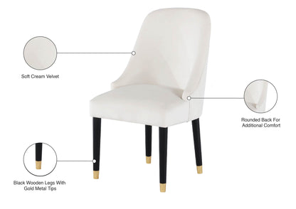 Nicola Cream Velvet Dining Chair C