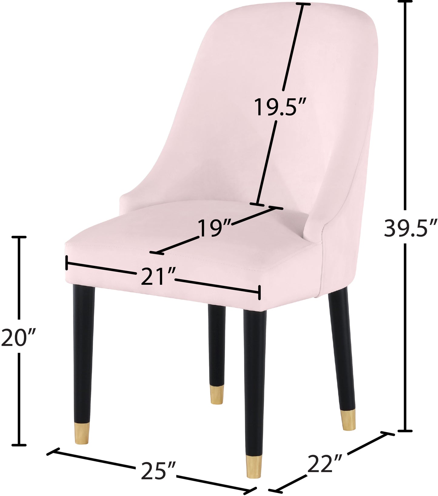 nicola pink velvet dining chair c