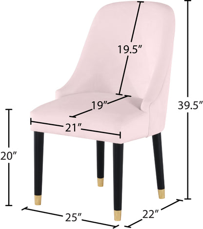 Nicola Pink Velvet Dining Chair C