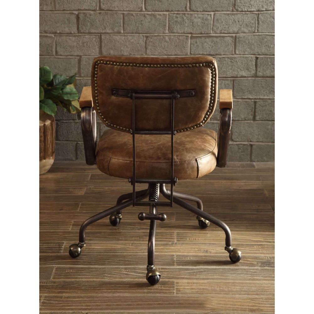 kolen office chair, vintage whiskey top grain leather