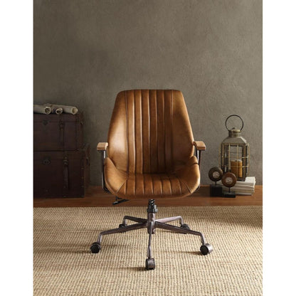 Kolin Office Chair, Coffee Top Grain Leather