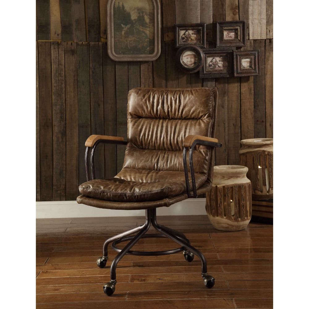 kristensen ii office chair, vintage whiskey top grain leather
