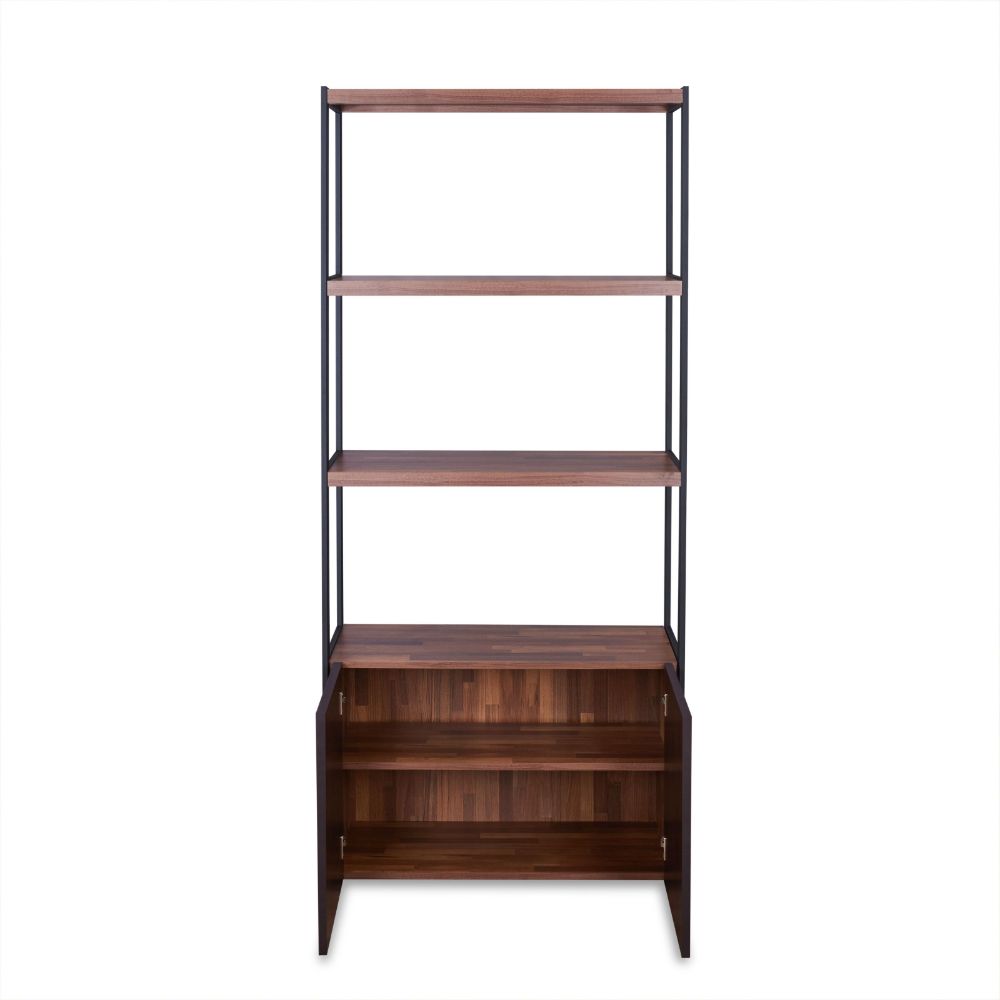 lacole bookshelf, walnut & sandy black finish