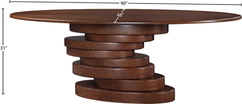 Celeste 90" Brown Ash Veneer Dining Table, 1 Piece