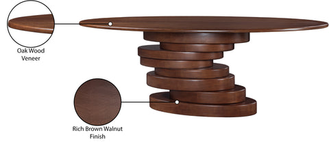 Celeste 90" Brown Ash Veneer Dining Table, 1 Piece