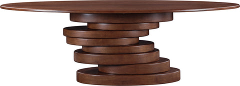 Celeste 90" Brown Ash Veneer Dining Table, 1 Piece