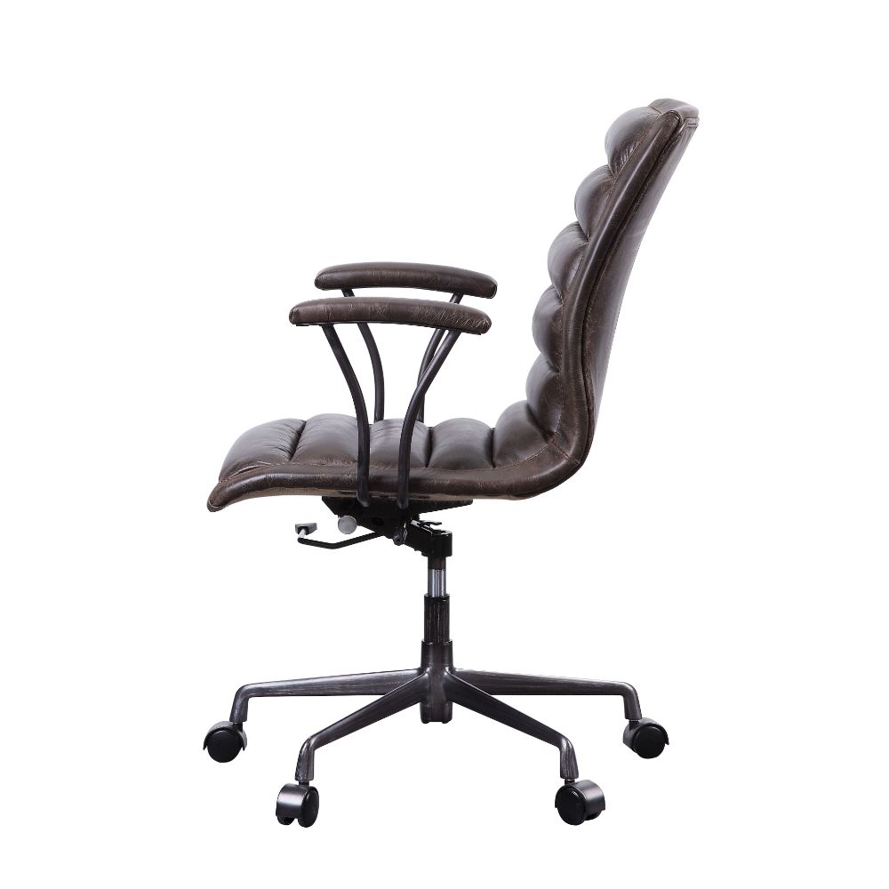 lanzo office chair, distress chocolate top grain leather