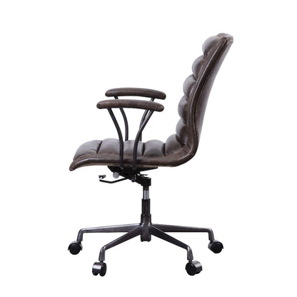 Lanzo Office Chair, Distress Chocolate Top Grain Leather