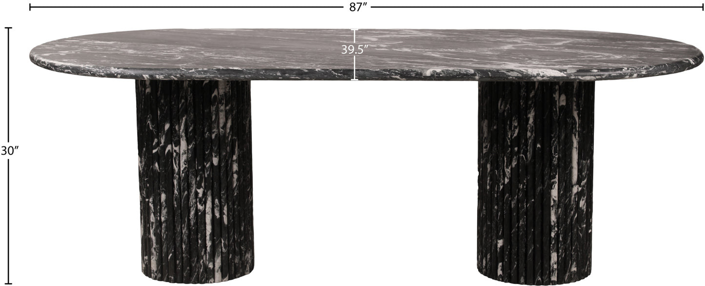 starburst black marble dining table (3 boxes)